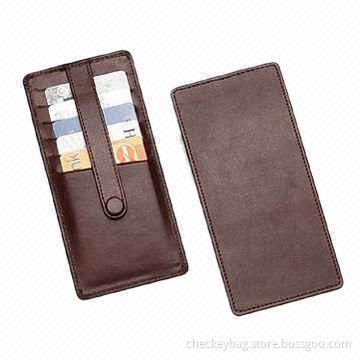 Leather Card Holder with Snap Closure